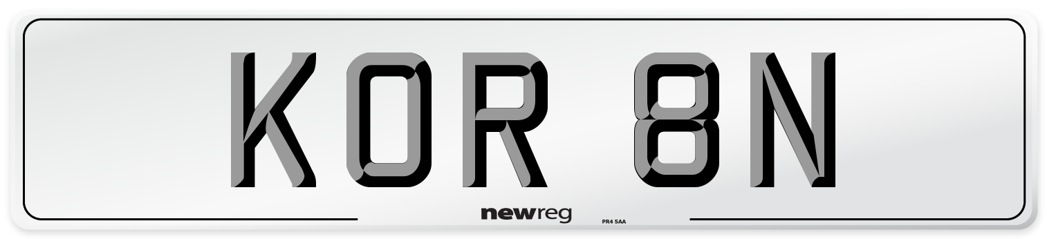 KOR 8N Number Plate from New Reg